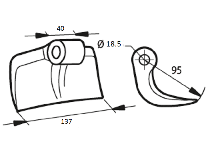 Hammer Flail drawing for Alpego Mulcher